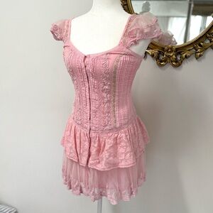 LOVESHACKFANCY ROWLEY MINI DRESS
